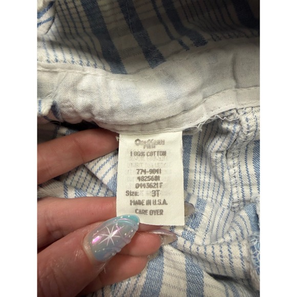 Vintage OshKosh Striped Short Overalls – 3T - Picture 4 of 7